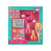 Chlapu Chlap - POWER GIRL zestaw z cieniami do powiek i spinkami do włosów