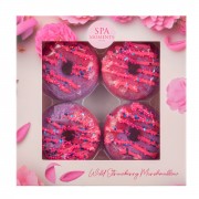 Spa Moments - Musujące Donuty, LUKIER pianka poziomkowa 4 x 60 g
