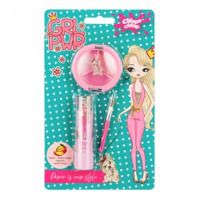 Chlapu Chlap - POWER GIRL zestaw balsam do ust 3 g, błyszczyk do ust 3W1 3 G, aplikator